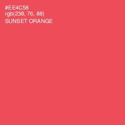 #EE4C58 - Sunset Orange Color Image